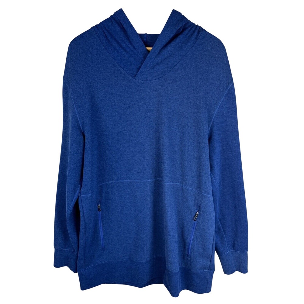 Sunice Golf Men's Adam Pullover Hoodie Size M Cobalt Blue Dry Wick Zip Pocket